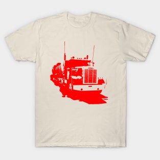 Freightliner classic 1980s big rig truck monoblock red T-Shirt